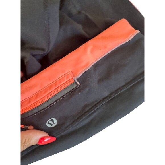 LULULEMON Black Orange Capri Workout Crop Pants Size 2 - Picture 2 of 7